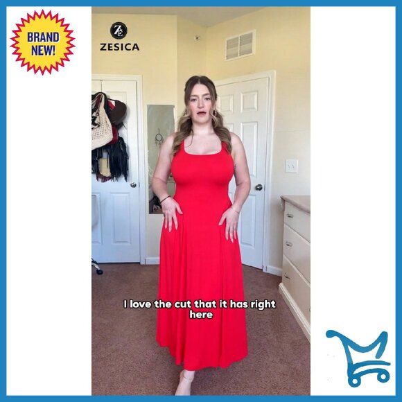 Sleeveless Square Neck Maxi Dress Flowy A-Line Summer Sundress - Picture 8 of 8